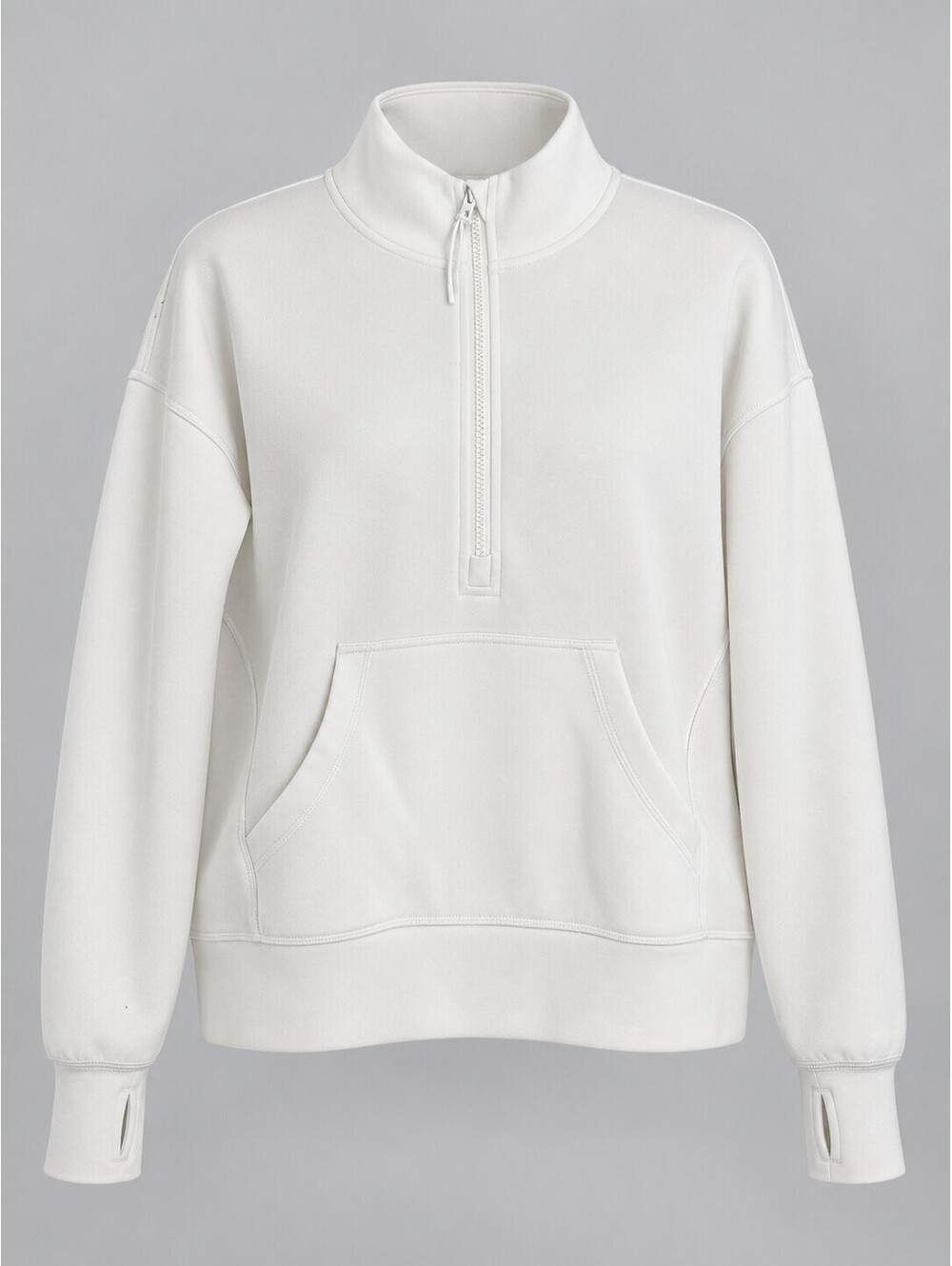 Vineyard Vines Women's XS White Silky Scuba Quarter Zip Kangaroo Pullover